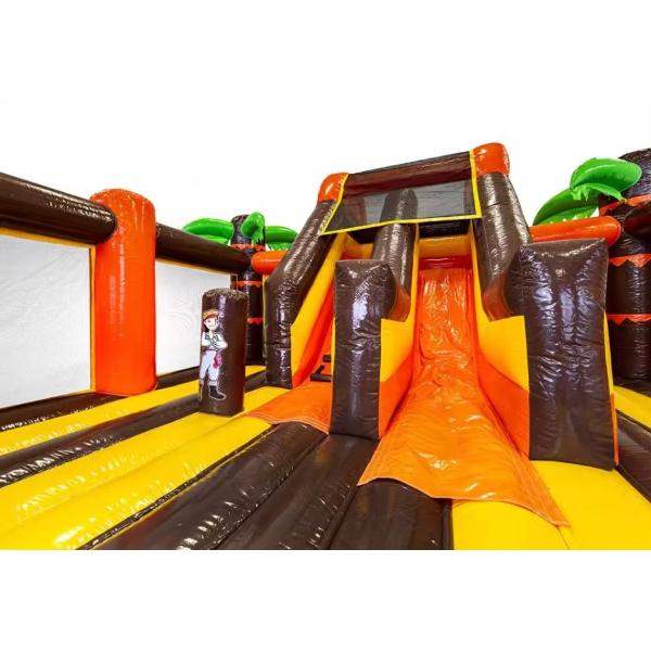 Inflatable Pirate Ship Theme Bouncy Castle with Slide and Customized Logo Acceptable