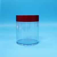 No contiene BPA Caramelos de nueces de galletas de grado alimenticio PET transparente Jar de plástico de tornillo tapa roja