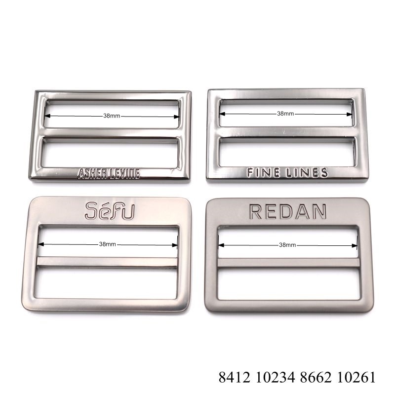Heavy Duty Anti Silver Metal Logo Tri-glide Buckle 45mm Strap Slider Adjust Buckles