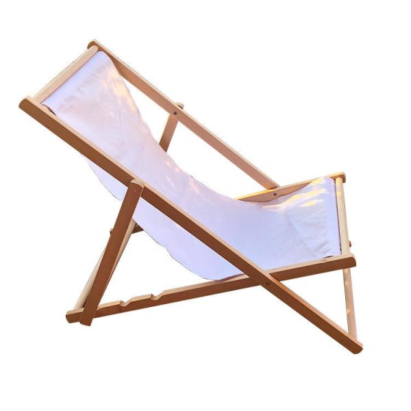 Beach Sling Chairs Set Outdoor Folding Portable Beach Chairs With Solid Wooden Frame Polyester Canvas Reclining