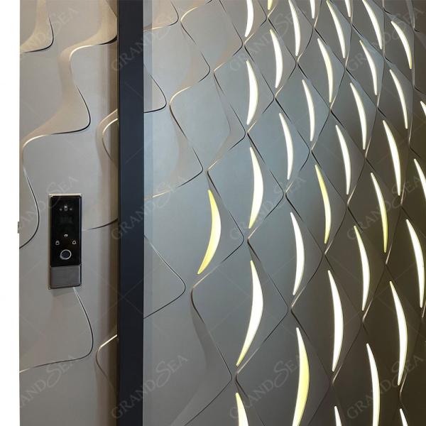 Aluminium Door with LED Lights  American Senior Entrance Door Superior a Class Lock System Aluminium Door