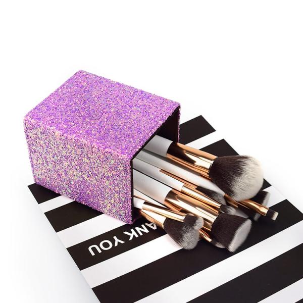 Nylon Hair 9PCS Face Makeup Brush Set Foundation Rose Gold Color