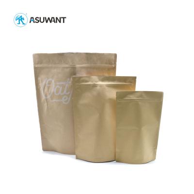 Os sacos amigáveis do zíper do papel de embalagem de Eco Imprimem os testes padrões que compram doces/porcas