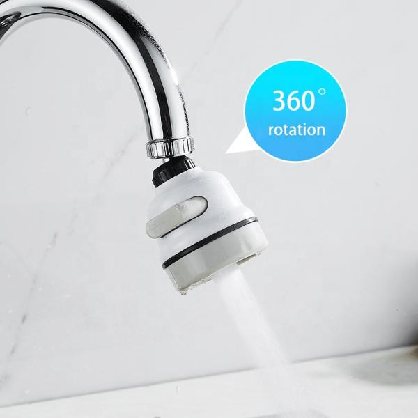 360 Degree Adjustable Rotatable White Swivel Head Kitchen Sink Faucet Nozzle Tap Adapter