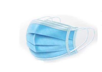Disposable Blue Earloop Face Mask , Disposable Hospital Masks Adjustable Nose Bar