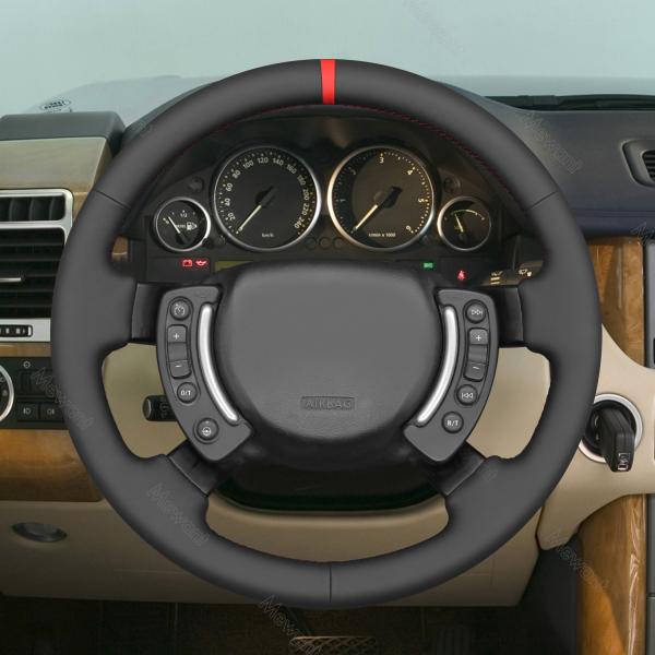 Custom High-quality Hand Stitch Black Leather Cool Style Steering Wheel Cover for Land Rover Range Rover III(L322) 2002-2012