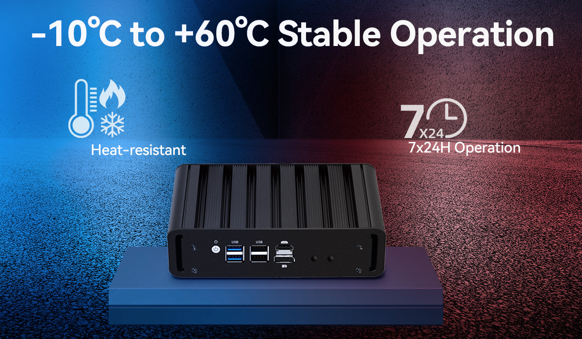 N100 Firewall Router Mini PC с четырьмя 2,5 Гбит / с LAN HDMI и DP для домашнего офиса