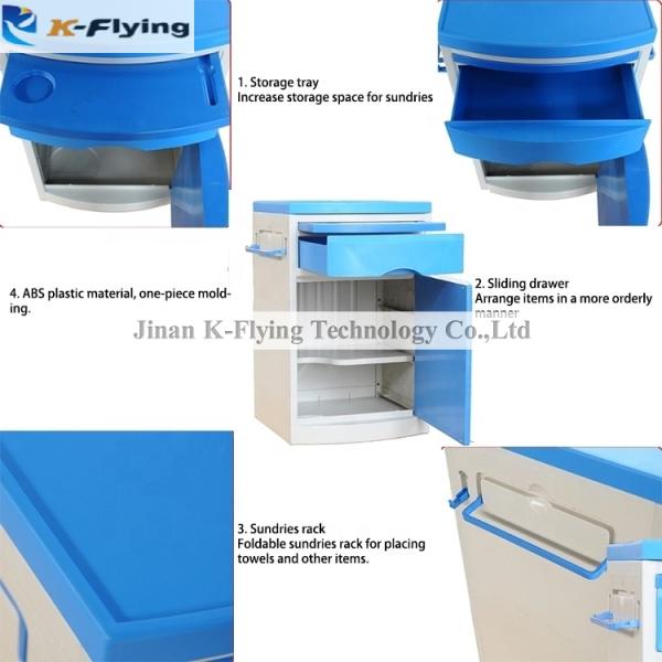 ABS Plastic Hospital Tools And Equipments Patient Bedside Table With Lock