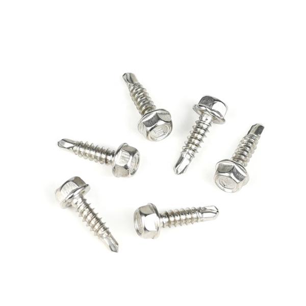 Screws à tête hexagonale en acier inoxydable à auto-perçage pour structures en acier testées à 100% QC