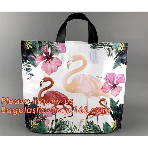 100% Biodegradable fashionable leopard printed soft loop plastic bag,Custom Printed Stand Up Block BottomSoft Loop Handl