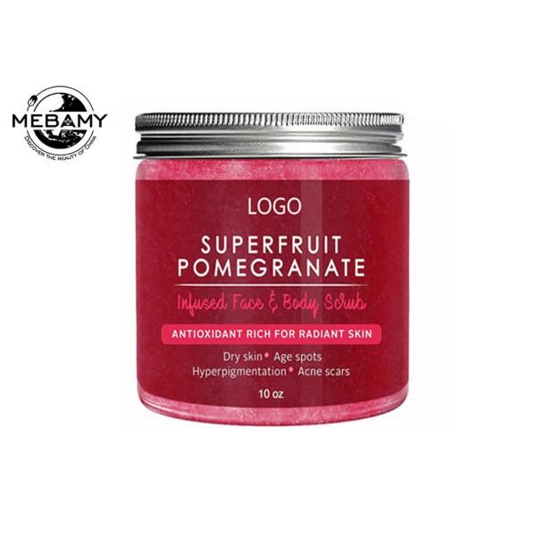 Superfruit Pomegranate Body Scrub , Rejuvenating Natural Body Scrub For Dry Skin 