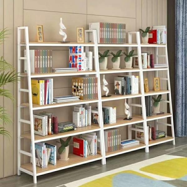 Double-Sided Steel-Wood Bookshelf for Library/Book Shelf/Office Furniture/Booksh Shelf for Clothing/Shoes/Jewelry/Watch