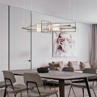 LED Tan Hardware Plating d'or + lumière pendante moderne en métal géométrique acrylique