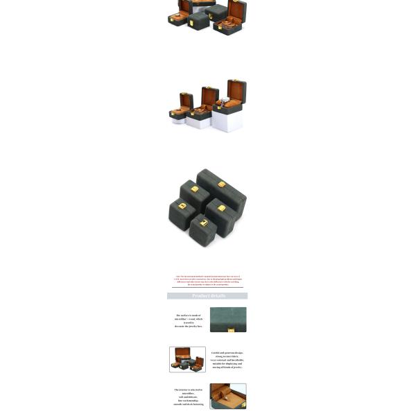 Gray Green Sleek Soft Velvet Jewelry Organizer Box Set for Luxury Packaging