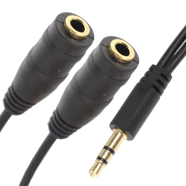 1 Male To 2 Female Split 3.5mm Stereo Jack Headphone Audio Y Splitter Cable