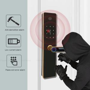 Tuya App フロントドア スマートロック ハンドル付き 指紋ICカード パスワード アクセス