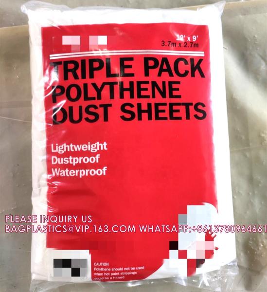 Drop Cloth Painting, Plastic Tarps Furniture Cover, Protective Cover, Dust Cover, Machine Cover, plastic sheet