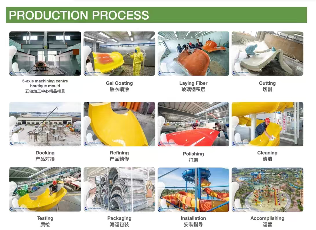 Aqua Park Magic Carpet Slide Metal Fiberglass Commercial Water Park Equipment Custom