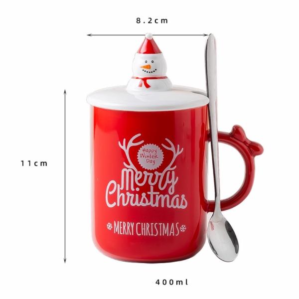 La nueva Navidad de la taza del festival alrededor de los alces de Santa Claus Lid Stainless Steel Spoon modela la taza de cerámica con la cubierta