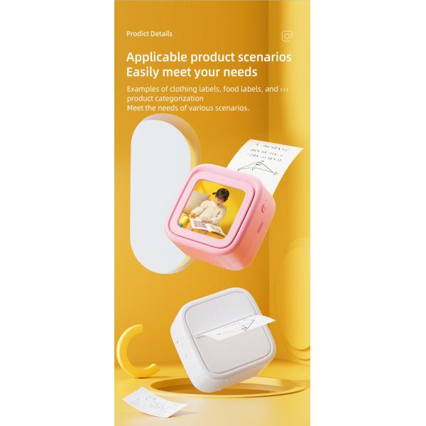 Mini Label Printer BT Connection With MP3 Music Player 1200mah Battery New Design