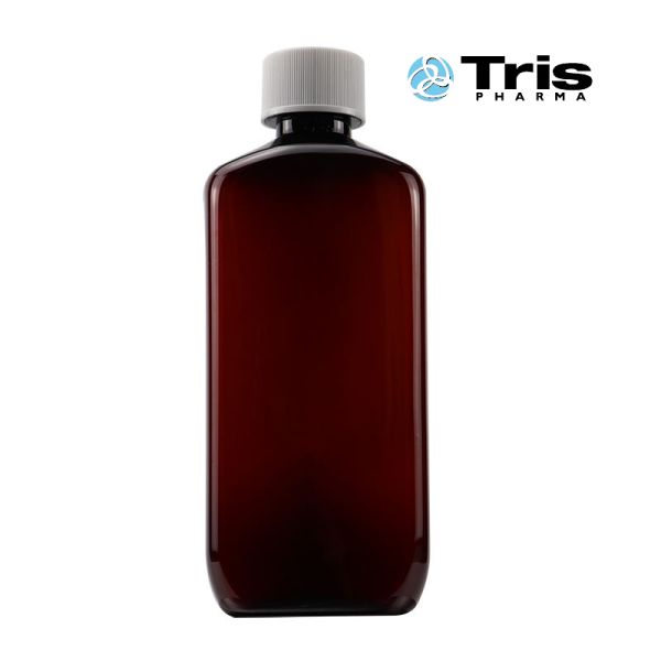 16OZ PET Square Amber Oral Solution Plastic Bottle equipped CRC Cap Wockhardt Tris Quagen Akorn Nostrum PAI Qualitest TEVA