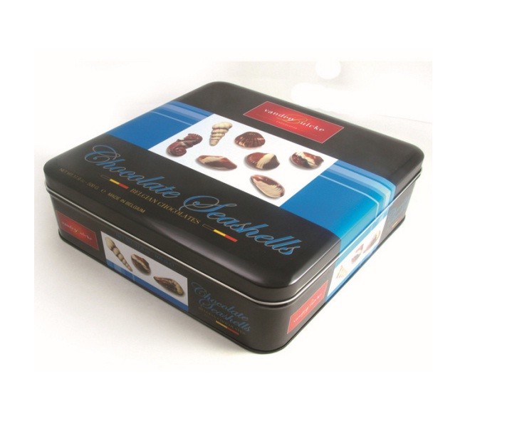 Recycled Material Valentine Gift Chocolate Tin Box / Rectangle Biscuit Candy Tin Box