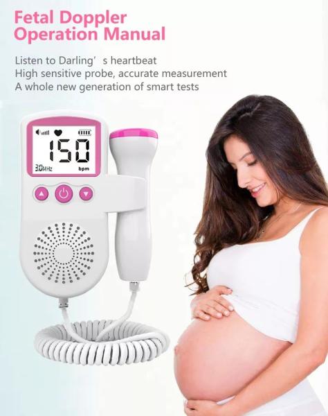 Portable 	Fetal Doppler Heart Monitor Baby Pocket Doppler Monitor For Pregnancy