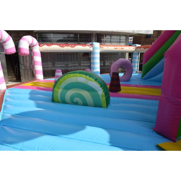 Картины цифров пинка мир конфеты города потехи полной раздувные/парк атракционов крупного плана с высоким сухим скольжением