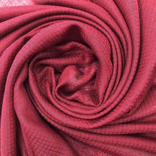 2022 New Arrivals Plain Jacquard Muslim Scarf Women Hijab Solid Color Diamond Check Water Ripple Cotton Voile square Scarf