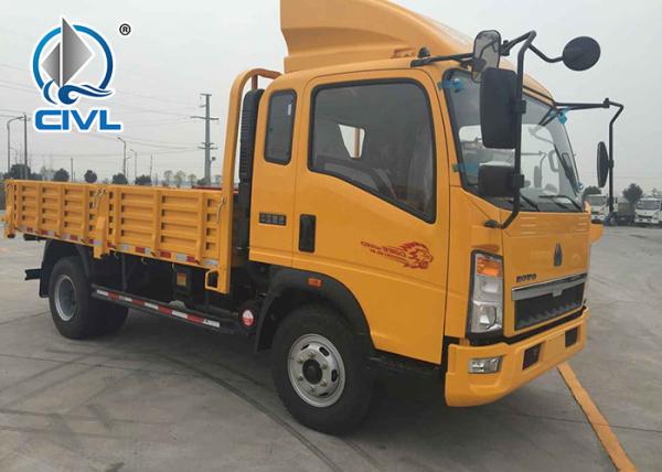 LHD 4X2 6 Tires sidewall truck 4 Tons HOWO SINOTRUK Light Duty Cargo Box Trucks