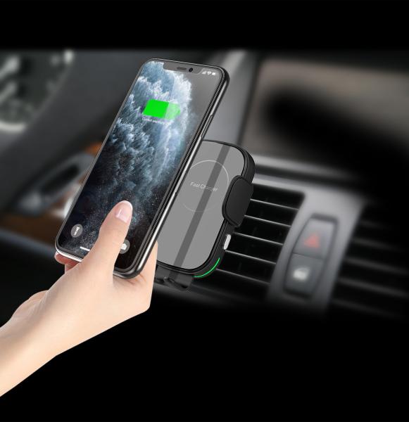 15W Wireless Charger Automatic Clamping Car Mount Phone Holder QI Fast Charging Car Stand