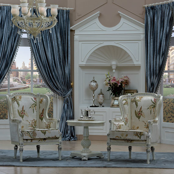 SGS Modern Classic Leisure Armchair New Classic Wood Carved Hotel Lobby Armchair