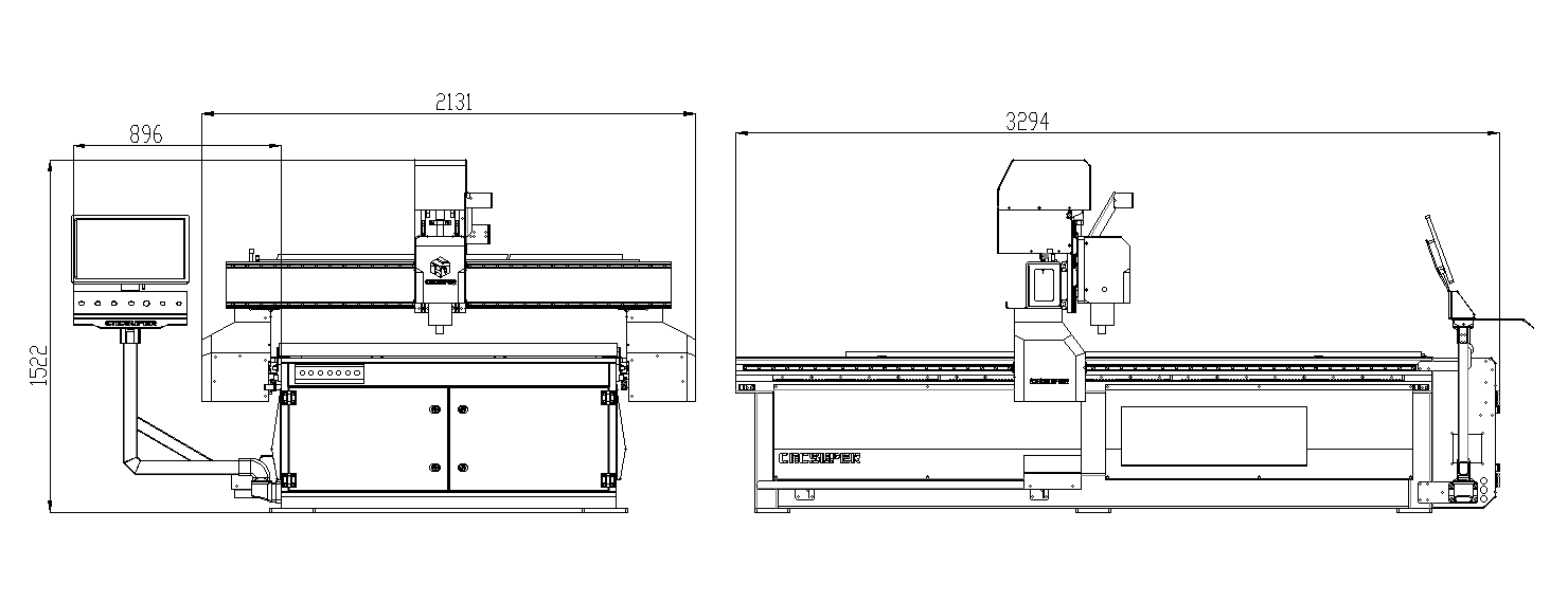 Manual Tool Change 3 Axis CNC Router Machine For Wood MDF Acrylic PVC Cutting