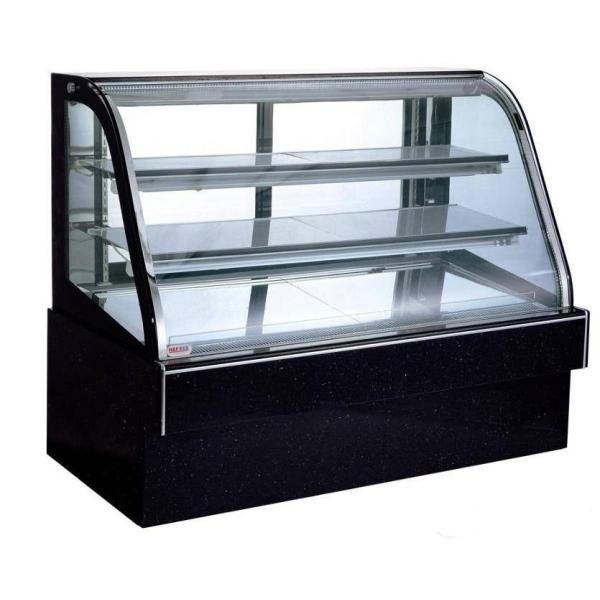 Черной мраморной Рефригератед нержавеющей сталью витрина торта с задней раздвижной дверью