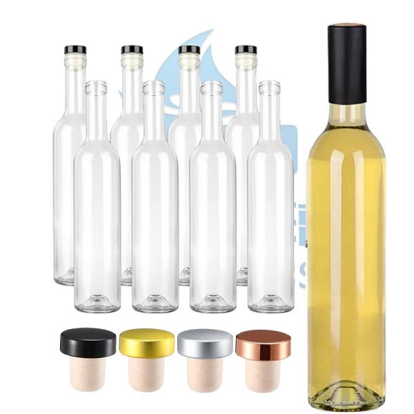 Hot Stamping High Flint Luxury Vodka Spirit Liquor Rum Tequila Brandy Whisky Wine Glass Bottle for Cap