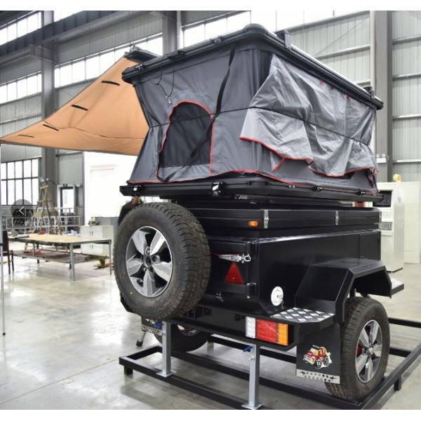Steel Construction Off-Road Trailer with 500kg Rated Load and Roof Tent for Camping