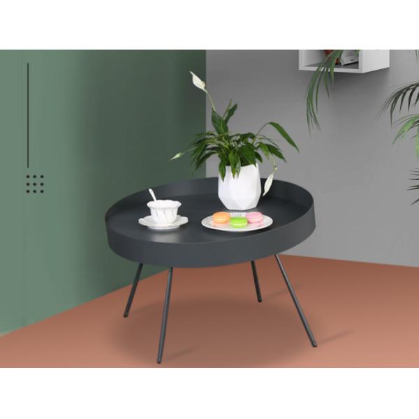 Wear Resistant 40cm Diameter Metal Coffee Table , Irregular Round Tea Table