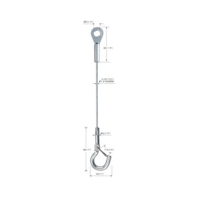 Galvanized Steel Wire Rope with Stamped Eyelet End And Hook End YW86366