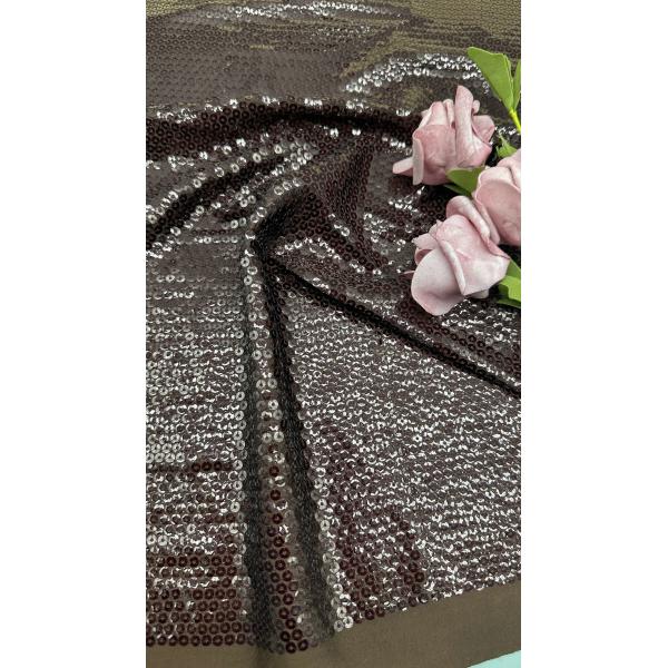 100% Polyester Leafy Sequin Embroidery Fabric Shine Luxury for Garment