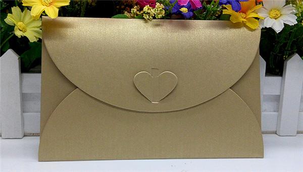 Multi-color optional heart buckle decoration pearl paper envelope for  creative love postcard