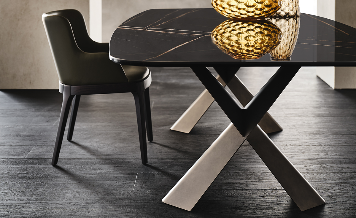 Foshan Furniture Dining Table Contemporary Nordic Style Ceramic Table Marble Stone Metal Legs Restaurant Dining Tables