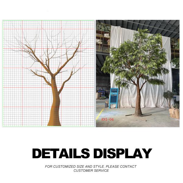 Anti UV Artificial Babul Trees For Outdoor Landscape Evergreen 5.5 Meters Fiber Glass