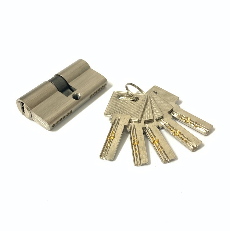 Custom Size Aluminum Brass Cylinder 60mm Door Barrel Lock With Keys