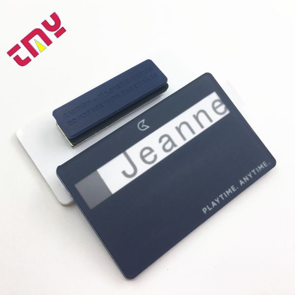 Magnetic PVC Name Tag with Window Slot - Custom Reusable Employee & School Uniform Badge, Personalized Insert Card Design