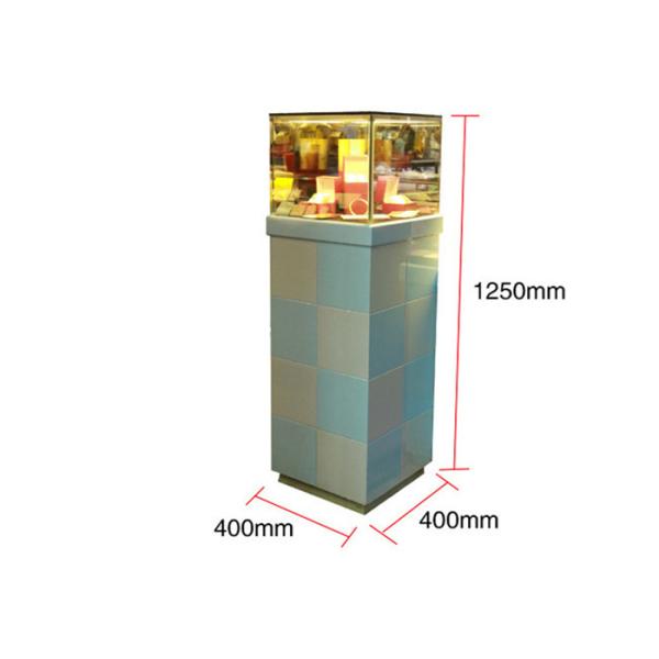 Pre Assembly Wooden Glass Jewellery Display Cabinet Blue Lacquer Finish