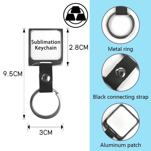 Custom Logo Aluminum Sublimation Keychain Blanks With Printable Metal Insert