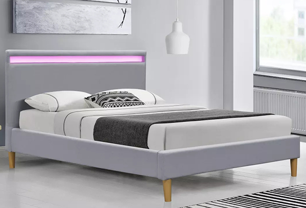 Stanlake Grey Light Up Bed Frame con el cabecero el 140x200cm el 160x200cm el 180x200cm