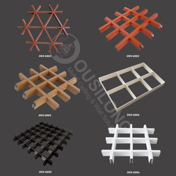 80mm Height Metal Grid Ceiling Anodized Finish 15mm Width Customizable Ceiling Grid for Large Projects