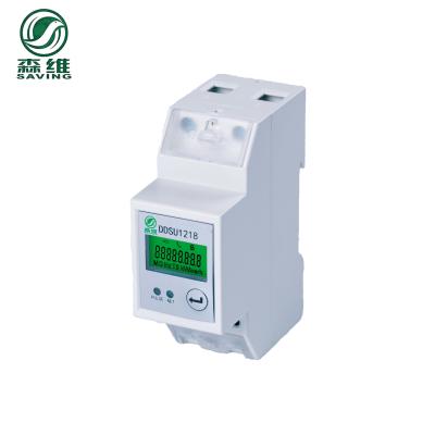 Luminoso eletrônico do LCD Digital do medidor da energia do trilho do ruído da fase monofásica de RS485 Modbus RTU