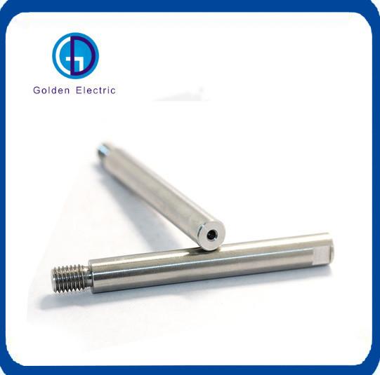 Round High Precision Stainless Steel Shaft CNC With Small Brass Double Threaded